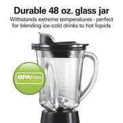 Hamilton Beach 3-in-1 Electronic Kitchen System, Smoothie Blender with 48 oz. Glass Jar, Food Processor Attachment and 20 oz. Travel Jar