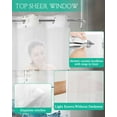 thumbnail image 4 of No Hook Shower Curtains with Snap in Liner, Summer Sea Turtle Blue Fabric Shower Curtain, Coastal Ocean Seaweed Wood Grain Double Layers & See-Through Top Window Bathroom Curtains 72''x96'', 4 of 6