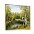 thumbnail image 3 of Designart 'The River In Silent Green Nature Through Birches' Traditional Framed Canvas Wall Art Print, 3 of 5