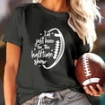 thumbnail image 2 of TSADFHJI Hauts de Noël pour Femmes, Mode Décontractée, Imprimé Rugby, Col Rond, Manches Courtes, TTTG, Gris Foncé, 2 of 6