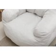 thumbnail image 2 of Bean Bag Chair for Adults, Bean Bag Sofa with Tufted Soft Stuffed Filling, Fluffy and Lazy Sofa with Armrest, Comfy Cozy BeanBag Chairs with Memory Foam for Living Room(Velvet,Ivory), 2 of 7