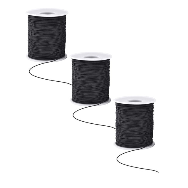 SUTENGDA 4/1pcs 1mm Black Elastic Cord Beading Thread Stretch String For Bracelet Making Thick Elastic Thread For Handmade Bracelets Durable & Versatile For DIY Projects
