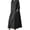 Black, variant on Women Cotton Linen Maxi Dress 3/4 Sleeve Crewneck Slit Shift Dresses Plus Size Casual Fall Trendy Oversized Tshirt Dress