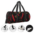 thumbnail image 4 of Rocae Hot Chili Print Round Travel Duffel Bag and Fitness Bag, Women's Waterproof Weekend Tote, Men's Travel and Fitness Essentials, 4 of 8