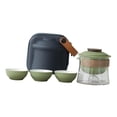 thumbnail image 4 of Mini viajes de cerámica TEAT Juego de té de vidrio al aire libre 1 olla 3 tazas de téware para la oficina de senderismo del día de la casa del día del Limpio, 4 of 8