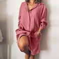 thumbnail image 1 of IDALL Robe à Manches Longues, Robes Petites Femmes Coton et Lin Robe Chemise Décontractée Ample Maxi Robes en Lin, Robes Femmes, Robes Décontractées pour Femmes Robe Rouge m, 1 of 4