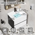thumbnail image 6 of Eclife 24" Black and White Single Bathroom Vanity with Integrated Sink Top, Faucet and Drain, 6 of 9