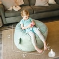 thumbnail image 4 of Big Joe Fuf Small Foam Filled Bean Bag Chair, Turquoise Plush, Soft Polyester, 2 feet, 4 of 8