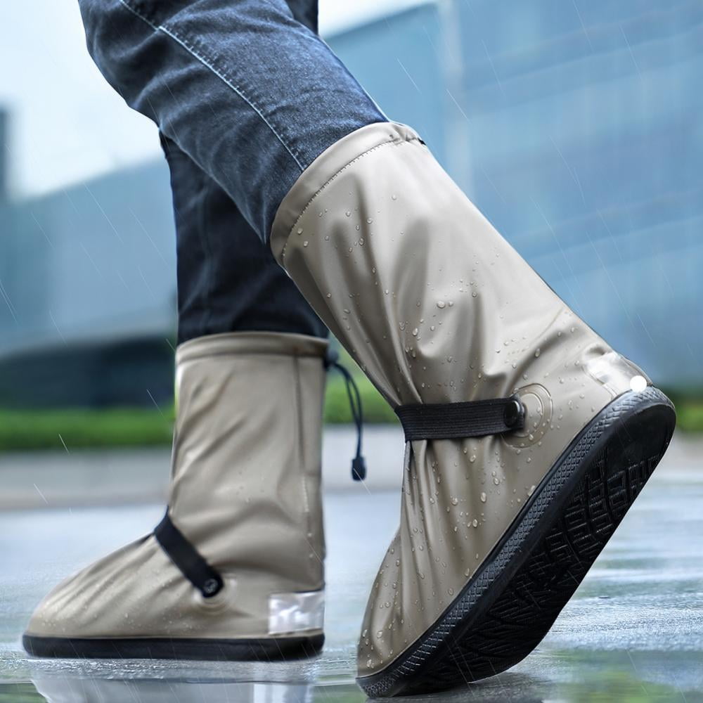 2pcs S-2XL Reusable Waterproof Shoe Covers Slip-resistant Child Adult Rain Boots 