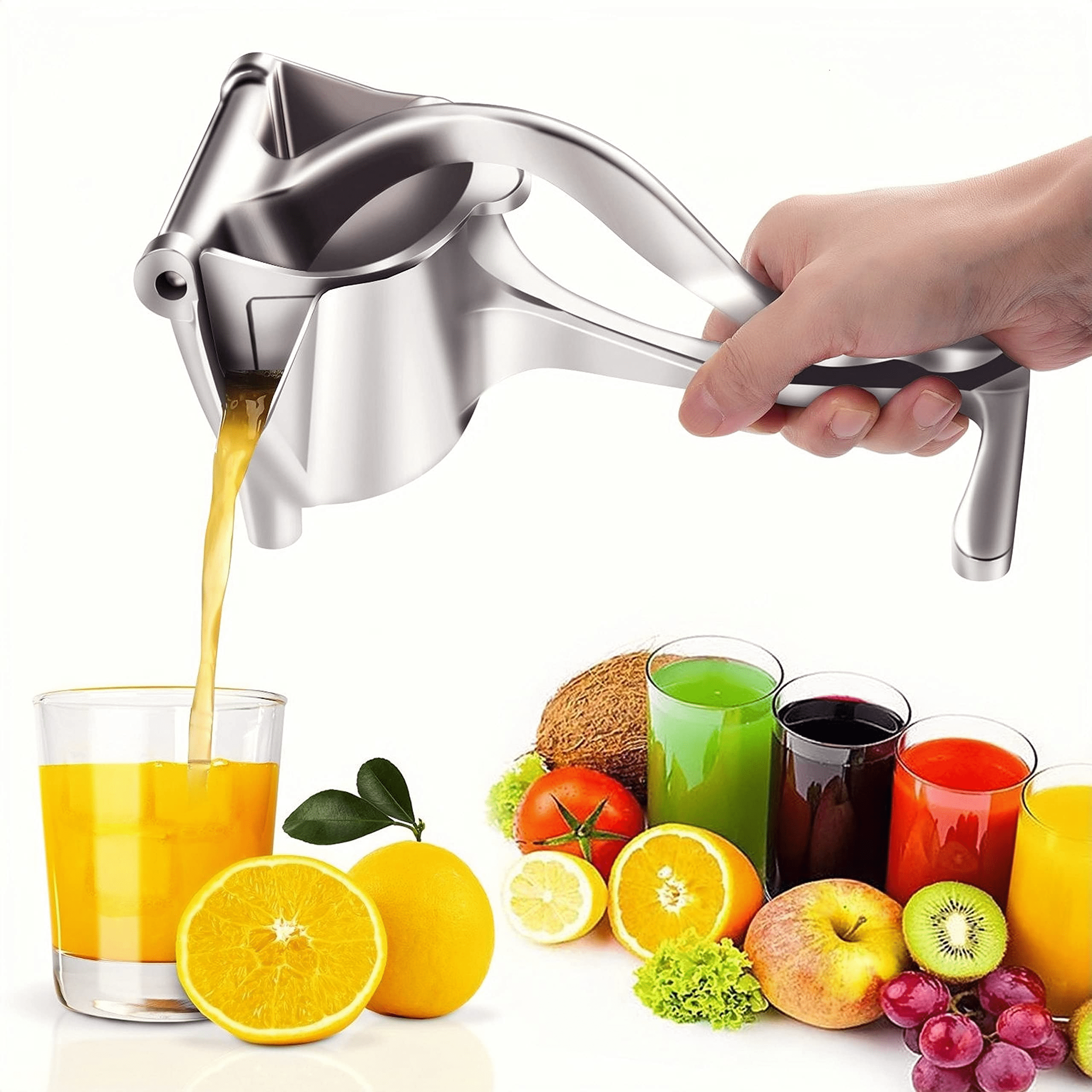 Manual Juicer / Fruit Squeezer with 17oz Built-in Strainer