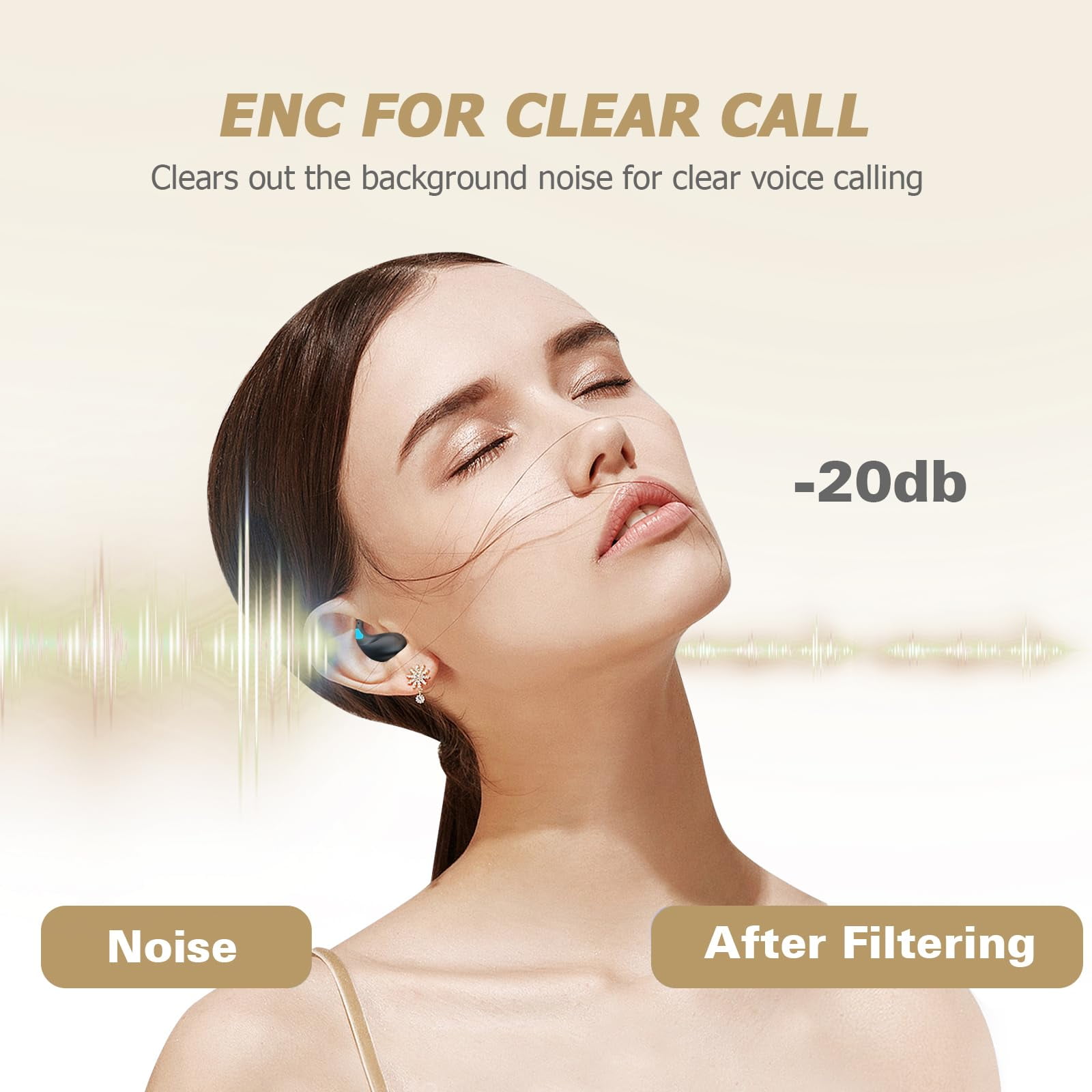 Invisible Sleep Wireless Earphone IPX5 Waterproof Thin Invisible Sleep Earbuds for Side Sleepers Sleep Ear Buds Smallest Tiny Small Mini Discreet Earbud for Sleeping Invisible Headphones