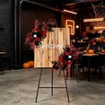 thumbnail image 3 of Gothic 25.59 Inch Dark Red Wedding Arch Flowers Set of 2, Symmetrical Artificial Flower Floral Swags with Black Roses for Halloween Sign Decor, 3 of 5