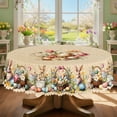thumbnail image 2 of 60 Inch Easter Tablecloth,Easter Table Cloth Round Table,Easter Table Cover,Waterproof Fabric Spring Flowers,Bunny Table Cloths For Easter Indoor Outdoor Kitchen Dining Decorations, 2 of 6