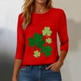 thumbnail image 4 of felwors Womens 3/4 Sleeve Crew Neck Valentine T Shirts Love Heart Printed Graphic Tee Tops (Red, XXL), 4 of 8