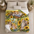 thumbnail image 5 of Playful Kittens Sunflower Garden, Playful Pet Portrait Pattern, Warm Flannel Blanket for Living Room and Reading Nook, Cat Lovers Friendship Gift, Pet Lover Home Decor, 5 of 9