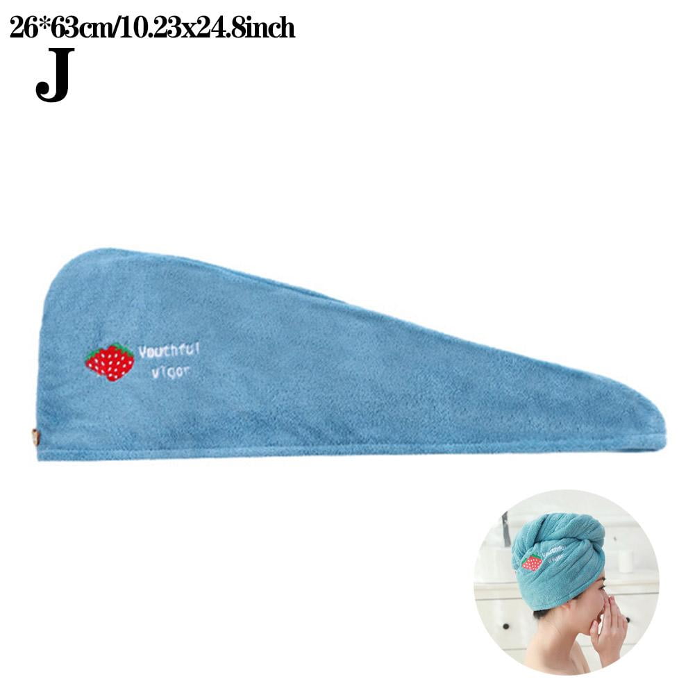 Magic Microfiber Shower Cap Embroidery Towel Bath Hats Dry Cap Hair Quick U3W8