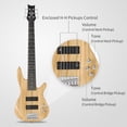 thumbnail image 6 of 6 String Electric Bass Guitars, Beginner Bass Guitar with Professional H-H Pickup, Carry Strap and Bag (Burlywood Color), 6 of 10