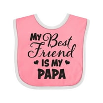Inktastic My Best Friend is My Papa with Hearts Boys or Girls Baby Bib