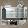 thumbnail image 6 of Ample 48" W x 32" H LED Lighted Mirror Chrome Medicine Cabinet with Shelves for Bathroom Recessed or Surface Mount, 6 of 10