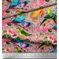 thumbnail image 3 of Soimoi Poly Georgette Fabric Birds,Leaves & Lily Flower Fabric Prints by Yard 42 Inch Wide, 3 of 3