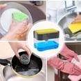 thumbnail image 2 of Dispensador de jabón para platos, exprimidor de detergente para fregadero de cocina, bomba de líquido de prensa manual y soporte para esponja, 2 of 5