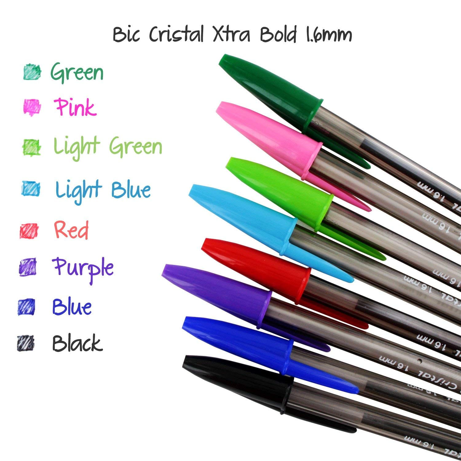 Pack de 8 stylos à bille Cristal Up – Multicolore – Virgin Megastore