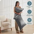thumbnail image 6 of Bare Home Satin Pillowcase Set - Luxury Pillowcases - Soft and Smooth - Breathable - Zipper Closure - King 20x36, Gray, 6 of 8