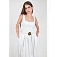 thumbnail image 4 of Vestido midi con cinturon Roman Fashion /Juvenil, 01680 (Blanco) blanco G, 4 of 5
