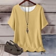 thumbnail image 2 of Plebaso Hauts d'Été pour Femmes Manches Courtes Col Rond T-Shirts Confortables Blouses Amples pour Femmes, 2 of 5