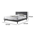 thumbnail image 5 of Kiran Queen Size Platform Bed, Gray Upholstered Headboard, Wood Frame, 5 of 6