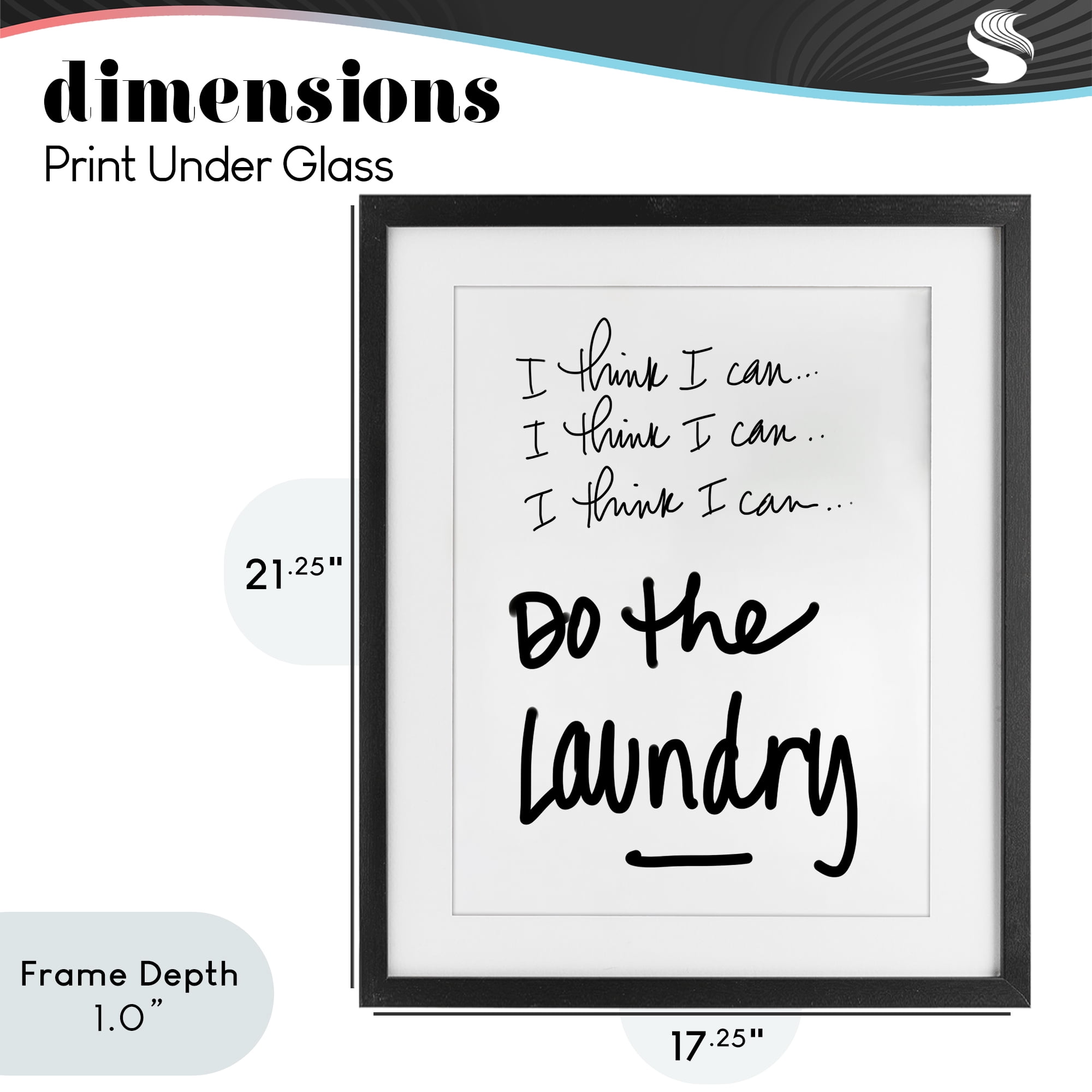 Stupell Industries Think I Can Do Laundry Black Framed Print Under Glass, design by SD Graphics Studio