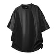thumbnail image 4 of DeHolifer Men's Swim Shirts Rash Guard Solid Color Short Sleeve Breathable Tees Tops Fishing Tops for Surfing Black L, 4 of 5