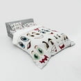 thumbnail image 3 of Ambesonne Cartoon Bedding Set 3 Pcs, Hand Drawn Faces, Twin, Multicolor, 3 of 3