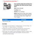 thumbnail image 2 of Front and Rear Brake Pad and Rotor Kit - Compatible with 2008 Chevy Cobalt Sport, 2 of 2