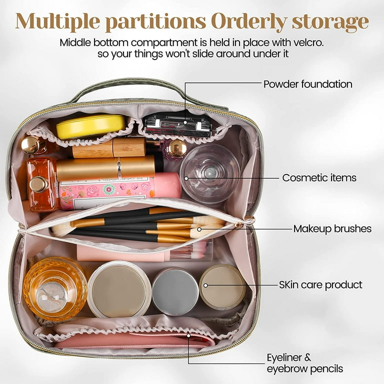 Large Capacity PU Leather Cosmetic Storage Bag Women Makeup