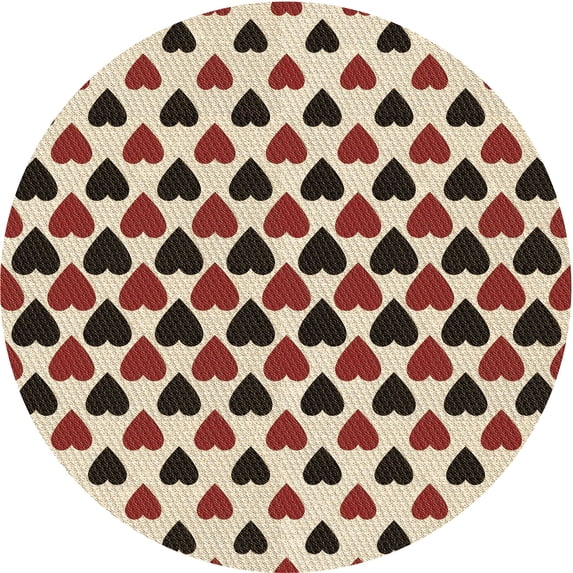 Ahgly Company Indoor Round Patterned Deep Peach Orange Area Rugs, 4' Round