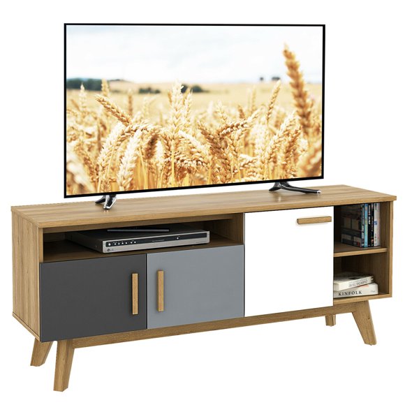 Gymax TV Stand for TVs up to 65'' Entertainment Center Console w/ Adjustable Shelf