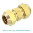 thumbnail image 4 of Uxcell 5/8" OD Brass Flare Union Connector, 1 Set Copper Double Pipe Extension Fitting with Nut, 1.86x0.87", 4 of 6