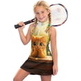 thumbnail image 2 of WhouRiu Girls Sleeveless Golf Dress Fashion Graphic Zipper High Neck A Line Dresses Kids Comfortable Cute Summer Athletic Sundress,4-5 Years, 2 of 6