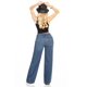 thumbnail image 4 of Pantalón Dama Pierna Ancha mezclilla SAVI JEANS azul oscuro 7, 4 of 5