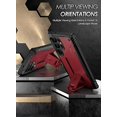 thumbnail image 3 of Poetic Revolution Case for Samsung Galaxy S23 Ultra 5G 6.8 inch, Heavy Duty Full Body Cover with Kickstand, Maroon Red, 3 of 5