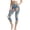 #0235-Blue, variant on Womens Printed Slim Fit Capri Leggings Yoga Pants with Pockets High Waist Stretchy Trousers for Daily Gym