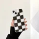 thumbnail image 2 of Funda blanda con diseño de cuadros y corazones de amor para iPhone 11, 12, 13 Pro Max, X, XR, XS Max, 6, 7, 8 Plus, protección de lente transparente, 2 of 5
