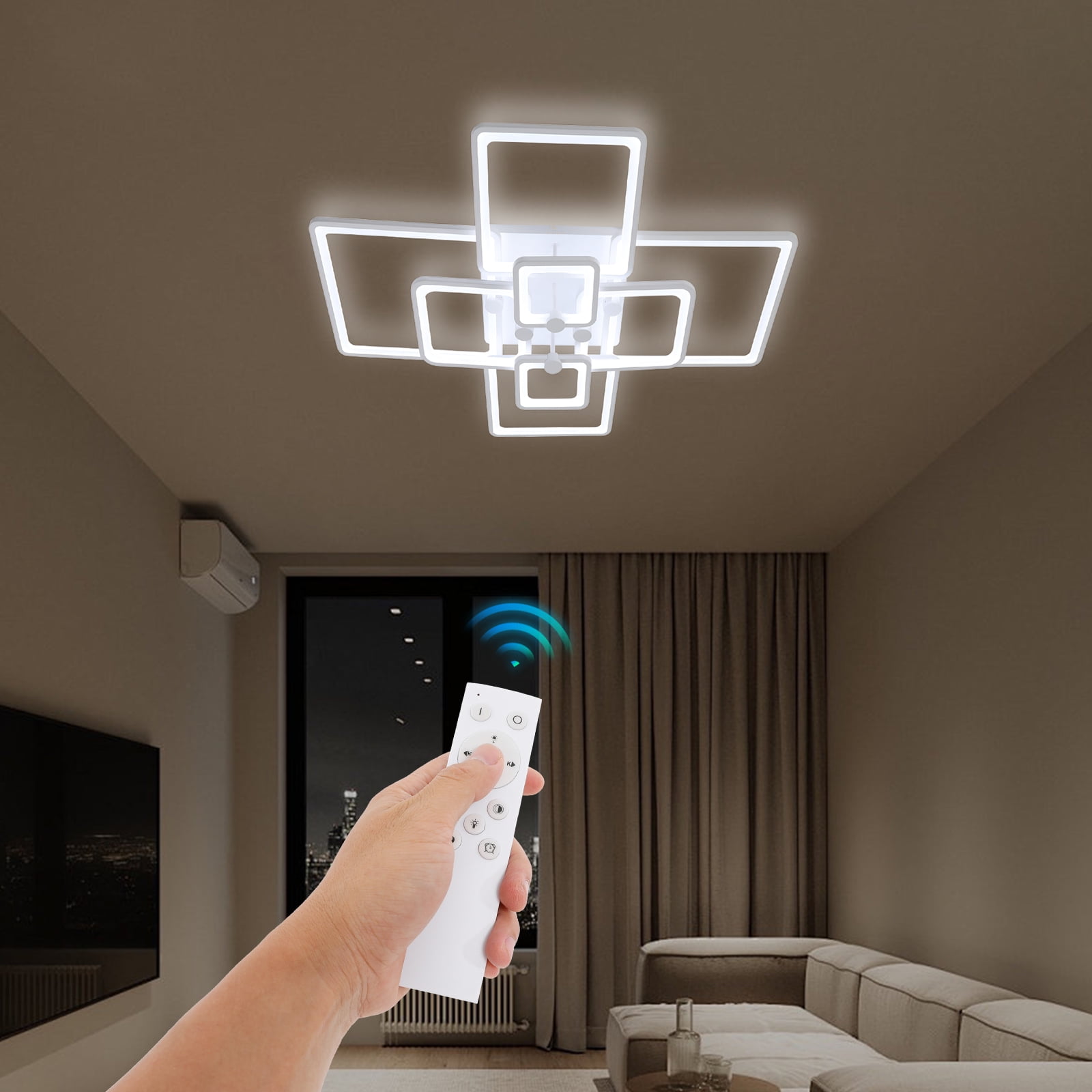 8-Head Ceiling Light LED Ceiling Light with Remote Control Dimming Ceiling Light for Bedrooms, Living Rooms