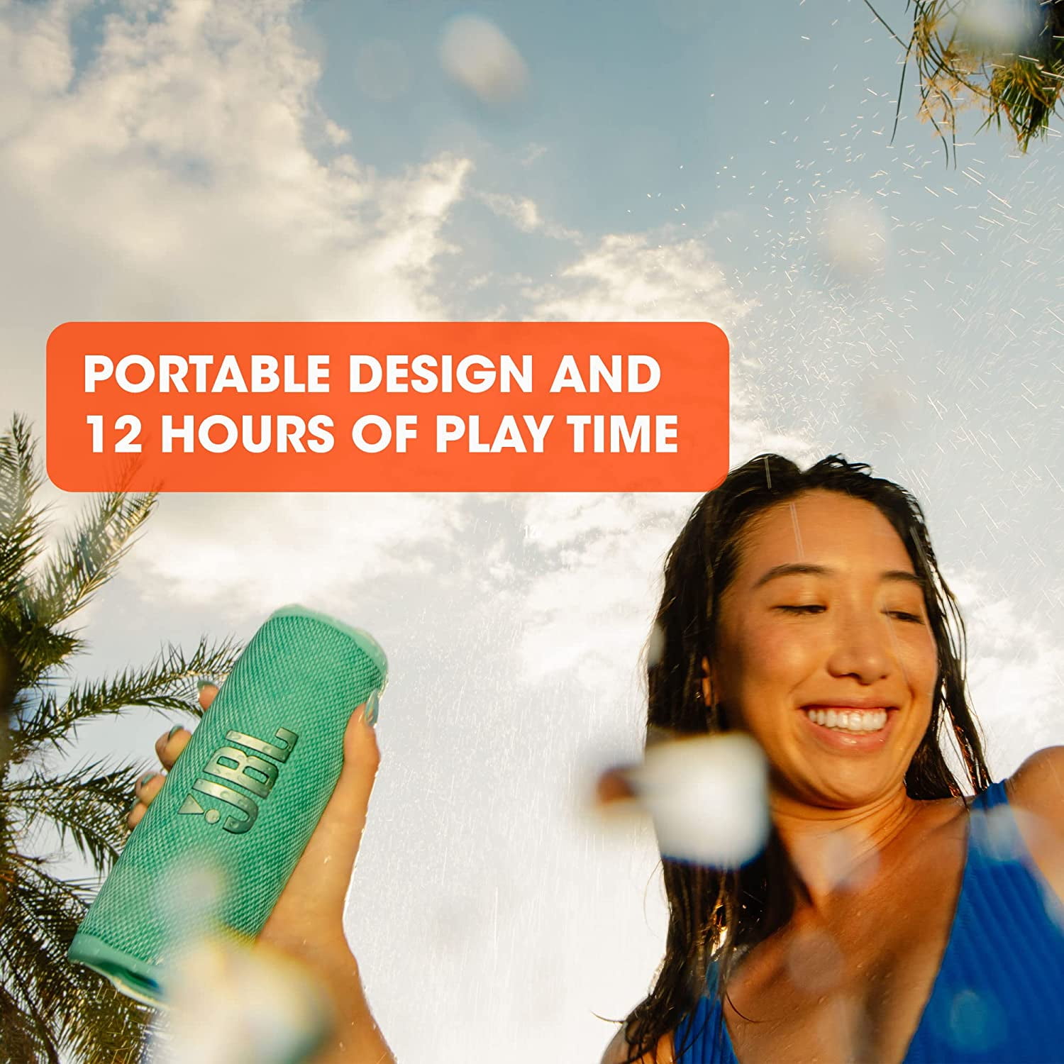 JBL Flip 6 Portable Bluetooth Speaker, IPX7 Waterproof, Alexa, Google Home Compatible, 1 Speaker, Gray