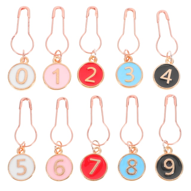ColoMX Accesorios de tejido de 10 piezas Contador de hileras ROCHET MARCADOR DE CONTINADOR DE RODA PARA CORNADO DE CROCHE