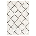 thumbnail image 2 of Safavieh Flokati Nikola Trellis Wool Shag Area Rug, Ivory/Brown, 6' x 9', 2 of 8