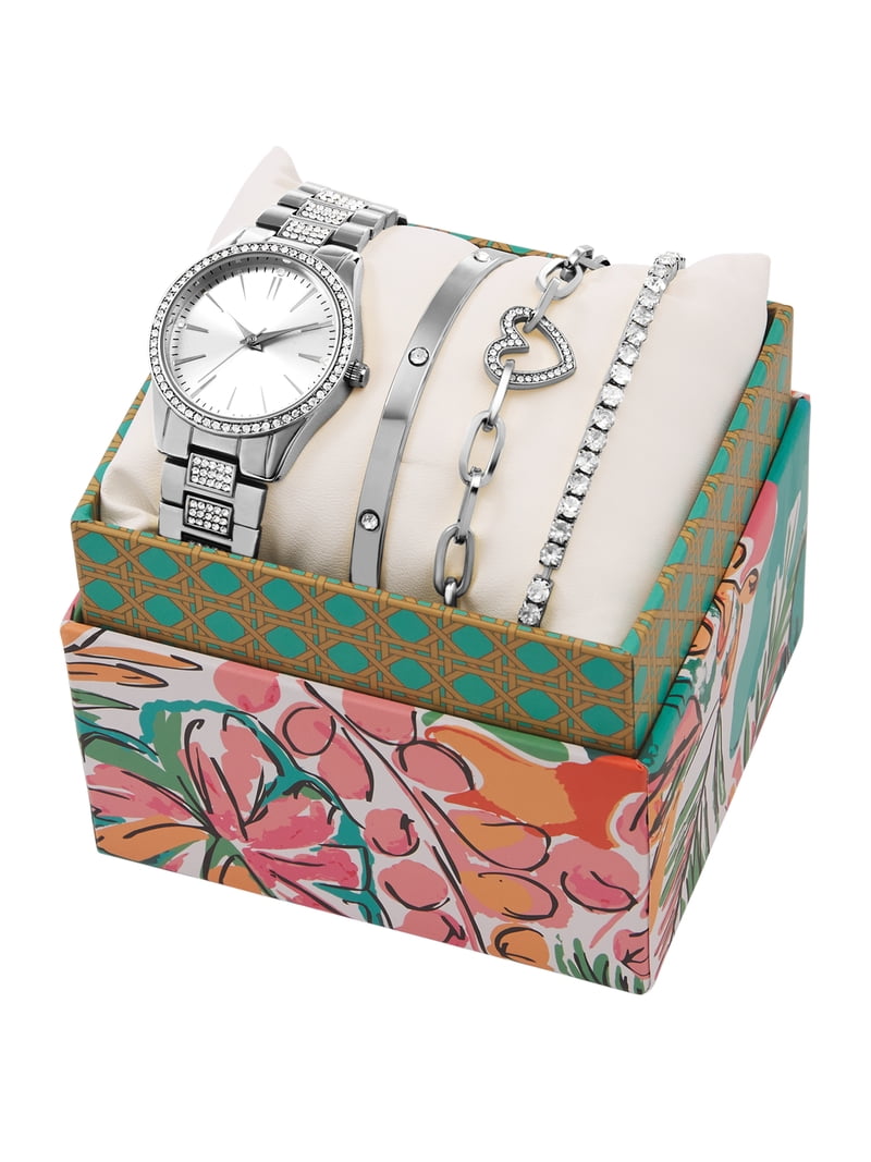 Beautiful Folio Women\'s Silver Tone Stackable Accessory Watch Set New In Box Folio Women main image 3