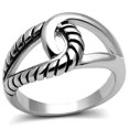 thumbnail image 1 of Alamode 3W310-8 Women Rhodium Brass Ring with Epoxy in Jet - Size 8, 1 of 1