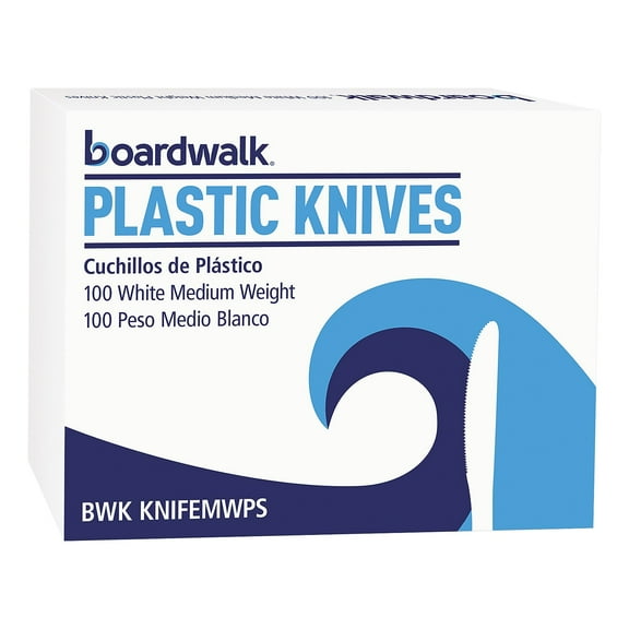 Mediumweight Polystyrene Cutlery Knife - White (100-Piece/Box)